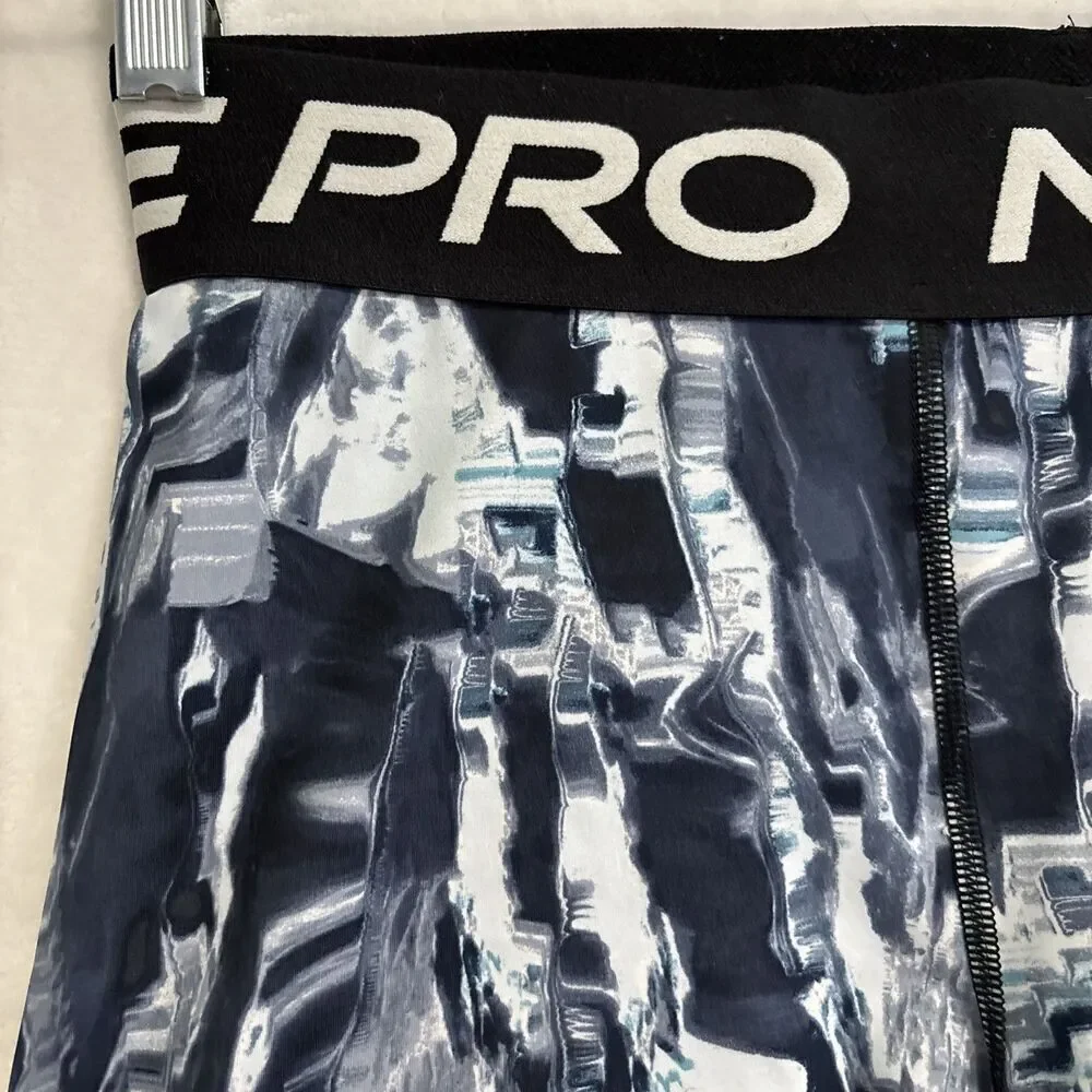 Nike Pro Dri-FIT Bike Shorts Abstract Print Athletic Compression Women's Medium